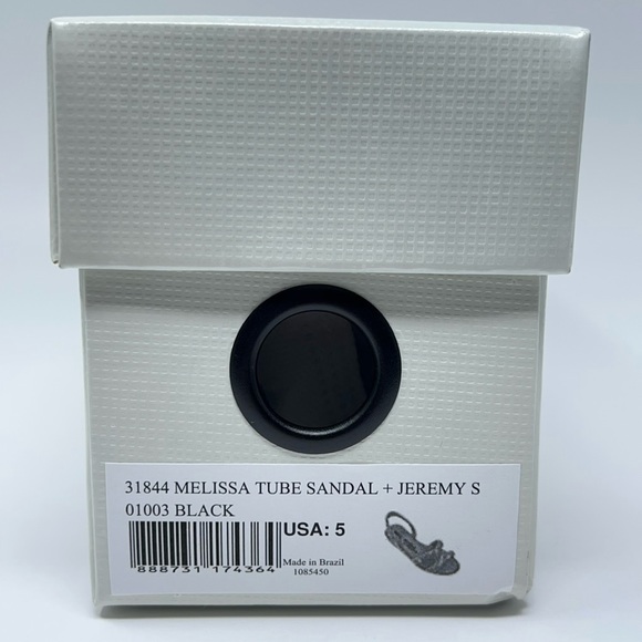 Melissa + Jeremy Scott Womens Tube Slingback Sandals Black Rubber Flat 5-9 New - Picture 12 of 16